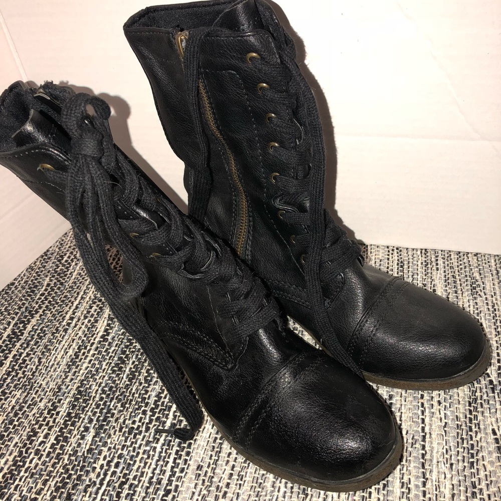 Black combat boots
